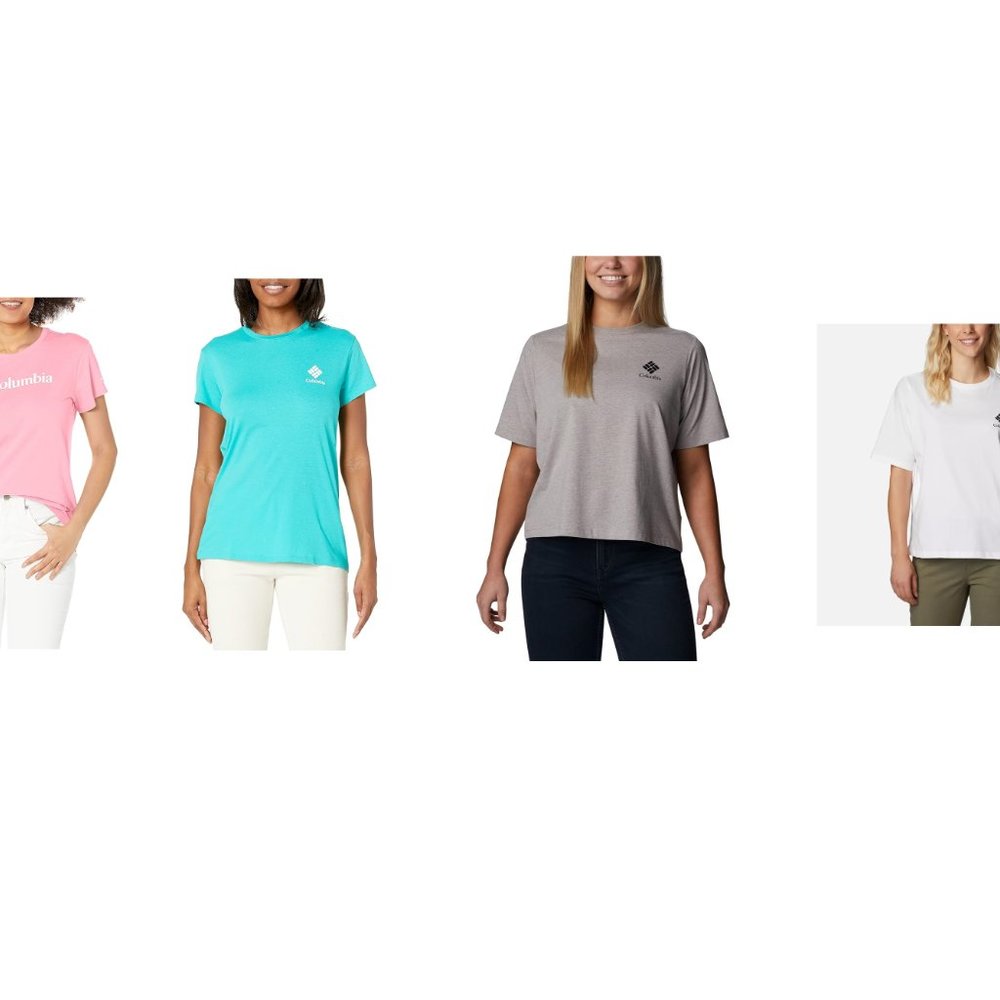 NWT Columbia Women's Logo Short Sleeve T-Shirt Multicolor Sz XS-2XL $50 D375